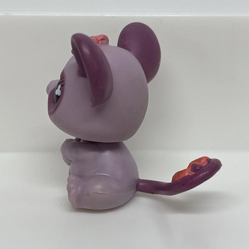 Littlest Pet‎ Shop LPS Purple Mouse #463 Green Eyes Hasbro 2007 Authentic
